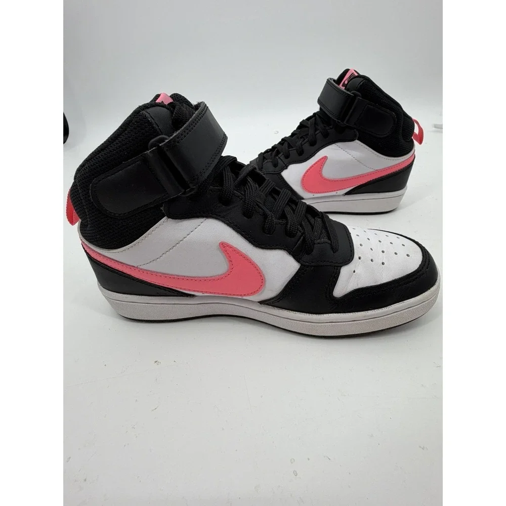 Nike Court Borough Mid 2 Kids' Shoes in Black/White/Sunset Pink Size 5Y